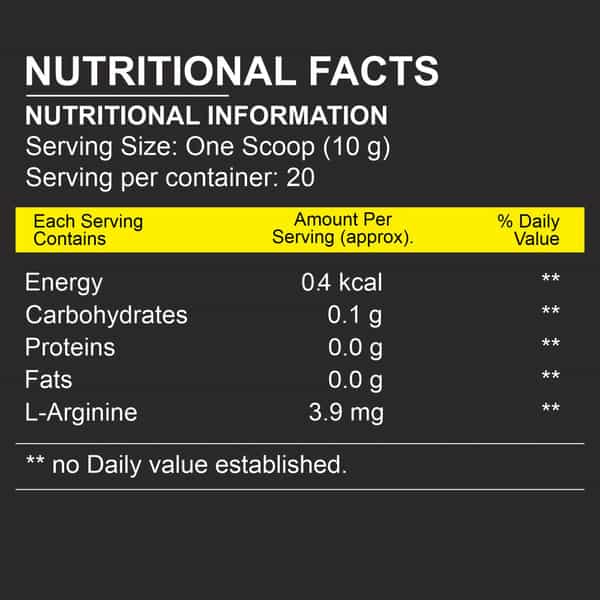 Healthvit Fitness L - Arginine Amino Acid Powder - Watermelon Flavour - 200Gm