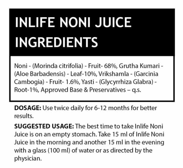 Inlife Noni Gold Fruit Juice Concentrate Plus Garcinia & Aloe Vera Liquid Drink 1 Litre Family Pack