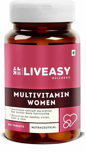 Liveasy Wellness Multivitamin Women - With Women Wellness - Builds Immunity - Bottle Of 60