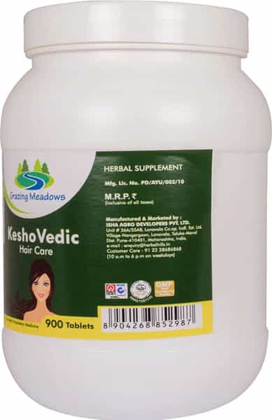 Grazing Meadows Kesho Vedic 900 Tablets | Herbal Supplement For Hair Care (Pack Of 5)