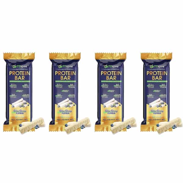 Fitspire Protein Bar - Blueberry Flavor 60Gm | Protein Bars X Pack Of 4