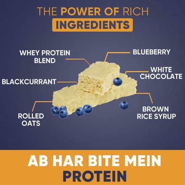 Fitspire Protein Bar - Blueberry Flavor 60Gm | Protein Bars X Pack Of 4