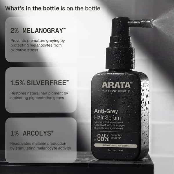 Arata Anti - Grey Hair Serum | Helps Slow Premature Greying | 30 Ml