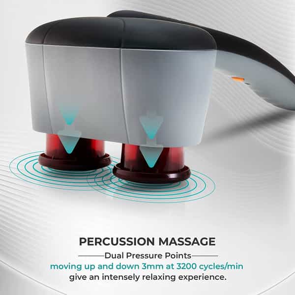 Beatxp Thunder Elite Double Headed Full Body Massage With 3 Attachment Pairs (Jade Black)
