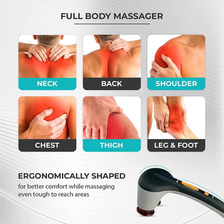 Beatxp Thunder Elite Double Headed Full Body Massage With 3 Attachment Pairs (Jade Black)