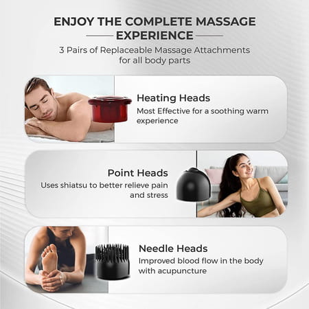 Beatxp Thunder Elite Double Headed Full Body Massage With 3 Attachment Pairs (Jade Black)