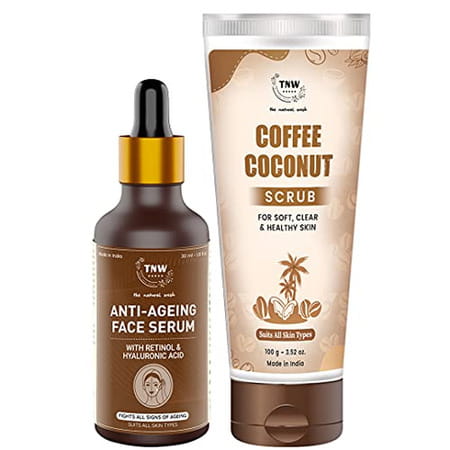 Tnw-T Face & Skin Care Combo (Coffee Coconut Scrub + Anti-Aging Serum)