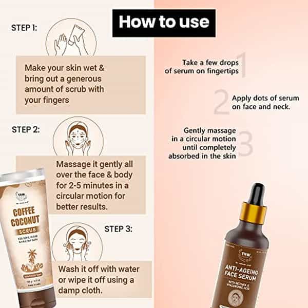 Tnw-T Face & Skin Care Combo (Coffee Coconut Scrub + Anti-Aging Serum)