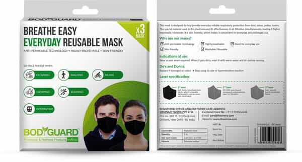 Bodyguard Anti - Microbial Reusable Face Mask N95