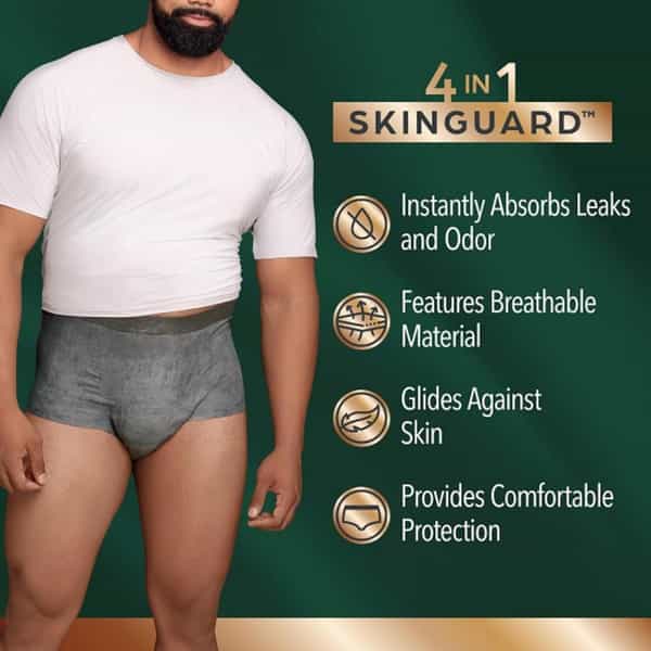 Depend Real Fit Incontinence Briefs For Men| Maximum Absorbency| S/M| Grey 56N