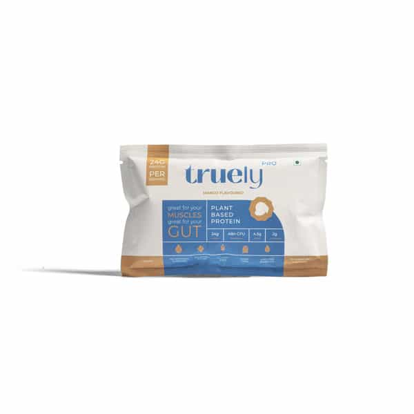 Truely Health Pro - Vegan Plant Protein 24G Protein/Serving 4 Bn Cfu Probiotics Mango 3 Serv.