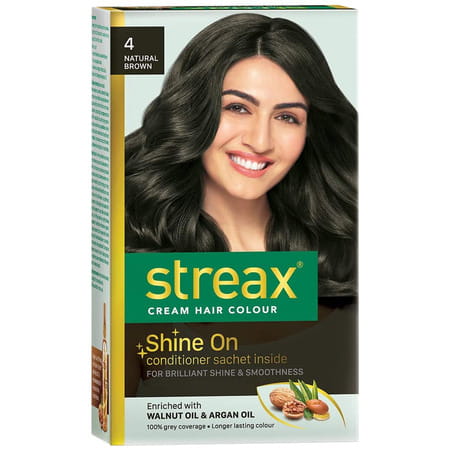 Streax Permanent Hair Colour|100% Grey Coverage, Brown Hair Colour, 2 Natural Brown|120ml, Pack Of 2