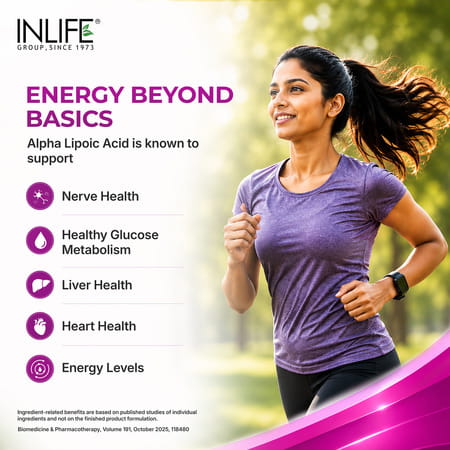 Inlife Alpha Lipoic Acid Ala Universal Antioxidant Supplement 300 Mg - 60 Vegetarian Capsules