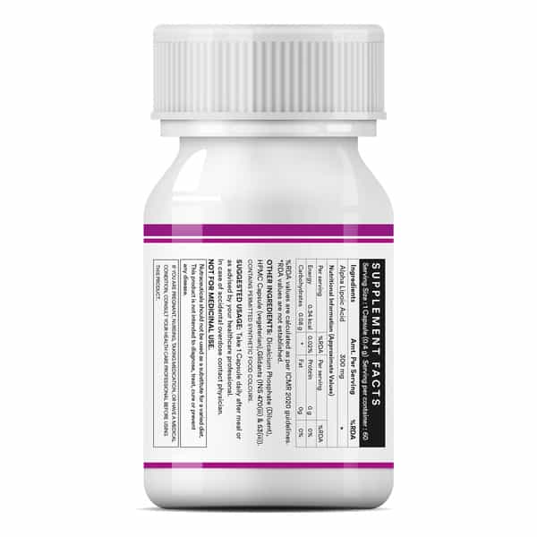 Inlife Alpha Lipoic Acid Ala Universal Antioxidant Supplement 300 Mg - 60 Vegetarian Capsules