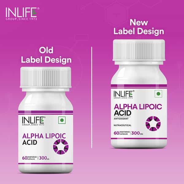 Inlife Alpha Lipoic Acid Ala Universal Antioxidant Supplement 300 Mg - 60 Vegetarian Capsules