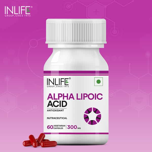 Inlife Alpha Lipoic Acid Ala Universal Antioxidant Supplement 300 Mg - 60 Vegetarian Capsules