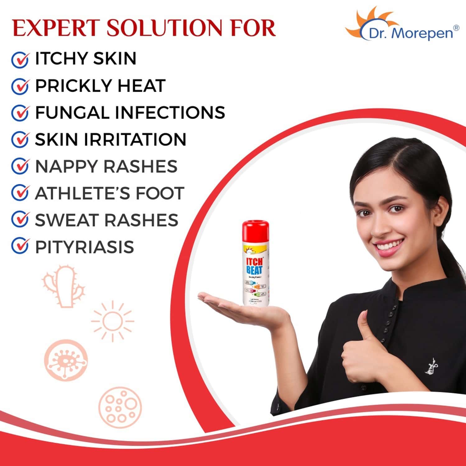 Buy DR. MOREPEN ITCH BEAT ANTIFUNGAL DUSTING POWDER Online & Get Upto