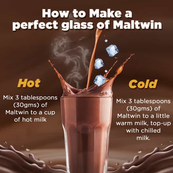 Maltwin Nutritional Drink For Kids For Growth & Immunity Chocolate Bourbon - 2 X 250 Gm Jar