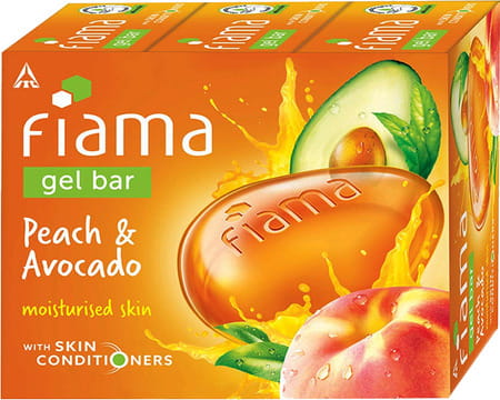 Fiama Gel Bathing Soap Bar Peach And Avocado - 125g ( Pack Of 3)