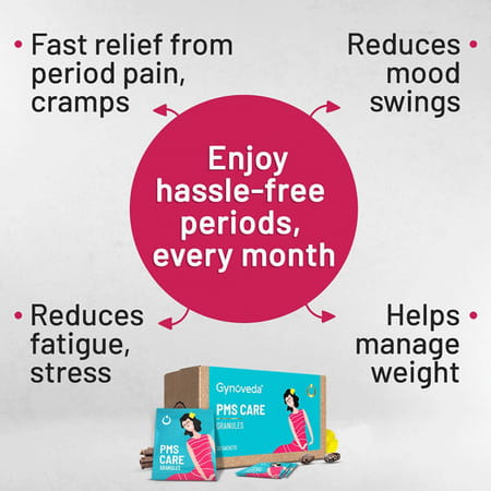 Gynovedapmscare Granules For Relie Fromcramps Mood Swings Headache Period Pain | 30 Sachet