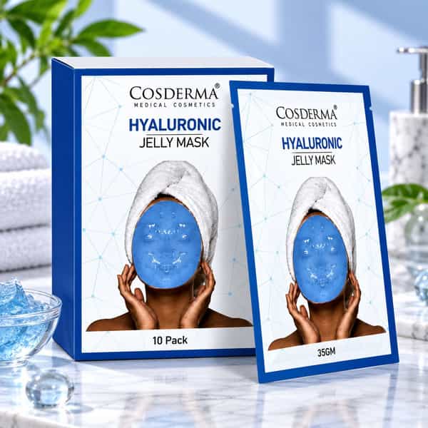Cosderma Hyaluronic Jelly Mask 35Gm | Hydrating Face Mask | Deep Moisturizing Care| Pack Of 10