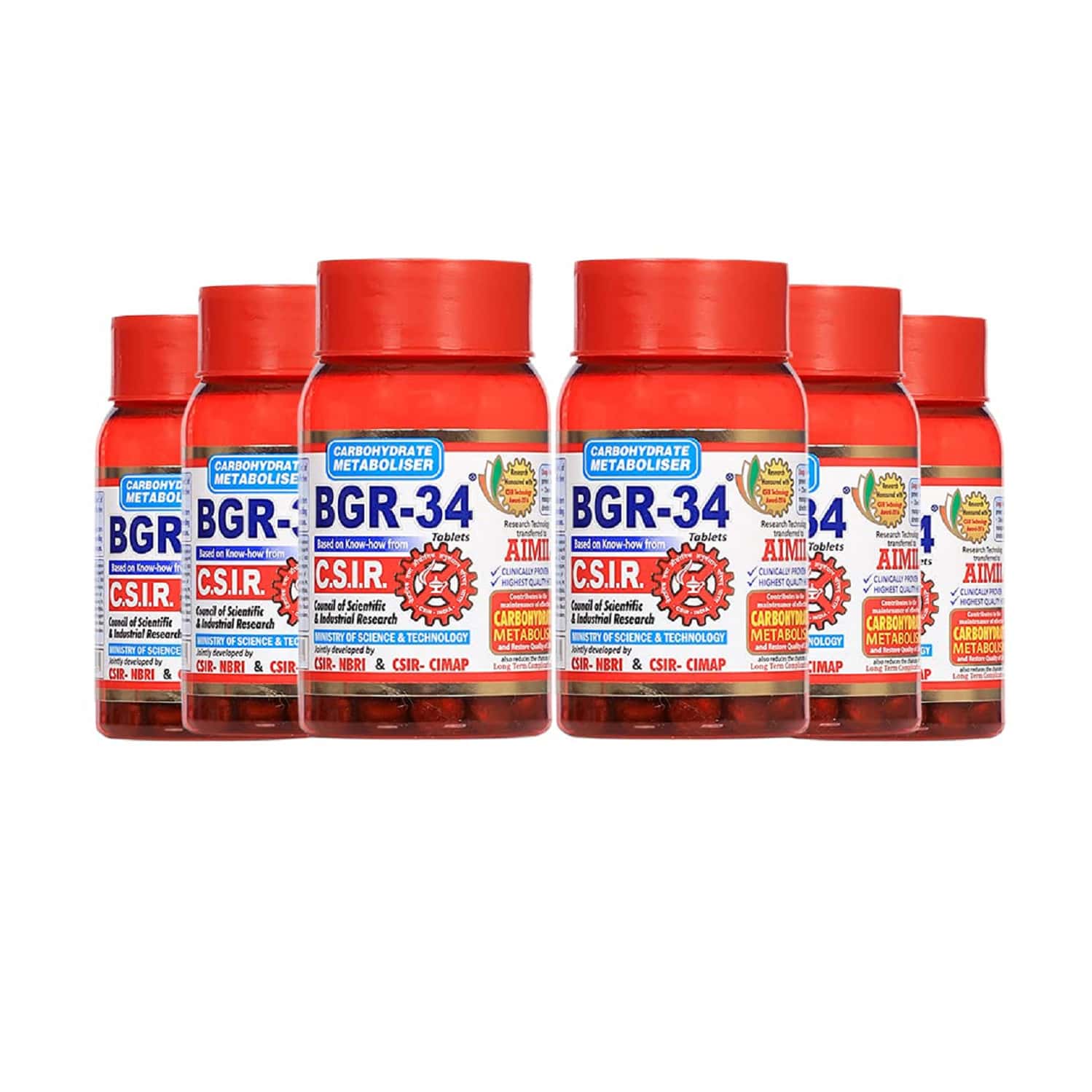 Aimil Bgr 34 Bottle Of 100 Tablets (pack Of 6)