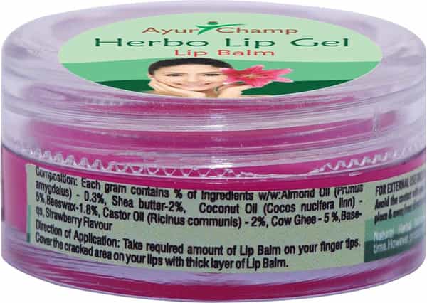 Ayur Champ Lip Balm - Lip Gel With Strawberry Flavour - 5Gms Pack Of 4