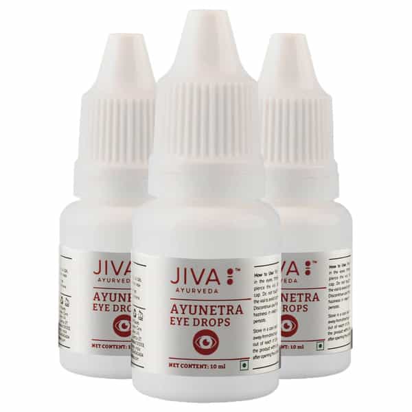 Jiva Ayunetra Eye Drops For Cleanses | Cools & Lubricates Dry Eye's - 10Ml (Pack Of 3)