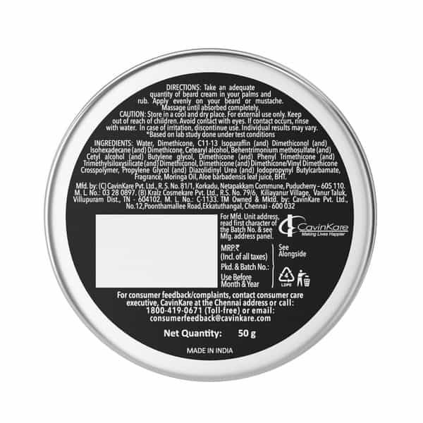 Biker's Beard Cream For Daily Beard Maintenance | Enriched With Moringa Oil And Aloe Vera (50 G)