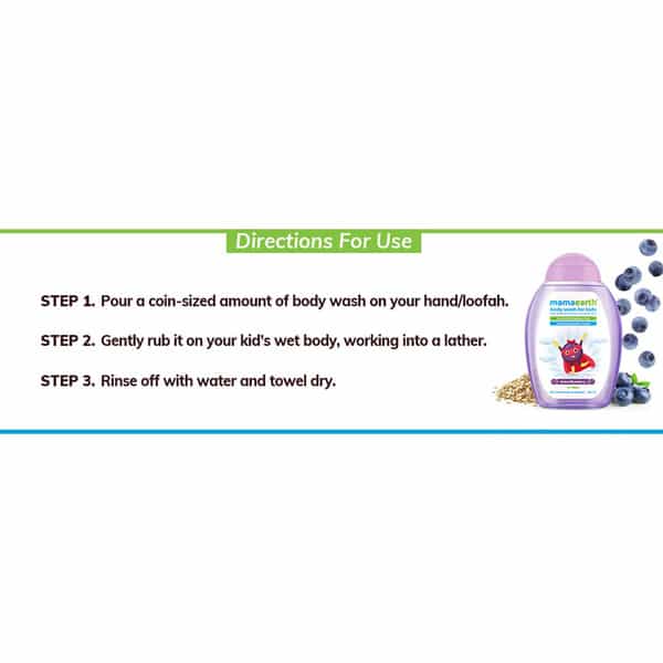 Mamaearth Brave Blueberry Body Wash For Kids With Blueberry & Oat Protein - 300 Ml