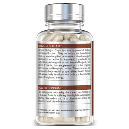 Nirvasa Shilajit With Safed Musli For Strength | Power & Stamina 60 Capsules