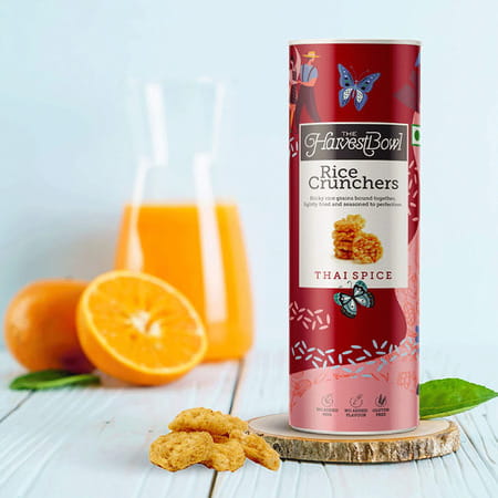 The Harvestbowl Rice Crunchers/Crackers - Thai Spice | Gluten Free | No Transfat - 120 Gm