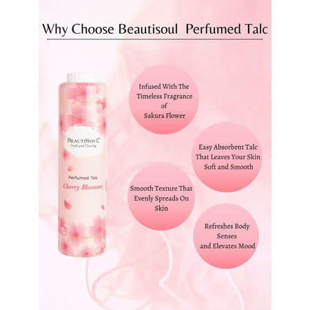 Beautisoul Cherry Blossom Perfumed Talc 100g + Beautisoul Sweet Pea Perfumed Talc 100g