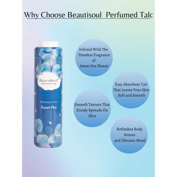 Beautisoul Cherry Blossom Perfumed Talc 100G + Beautisoul Sweet Pea Perfumed Talc 100G