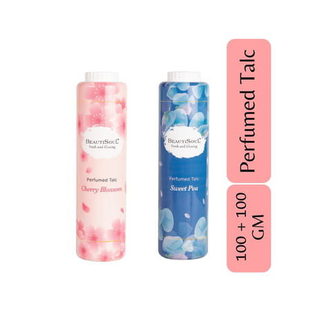Beautisoul Cherry Blossom Perfumed Talc 100g + Beautisoul Sweet Pea Perfumed Talc 100g