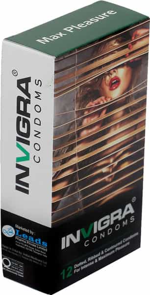 Invigra Max Pleasure Condoms - 12 Condoms