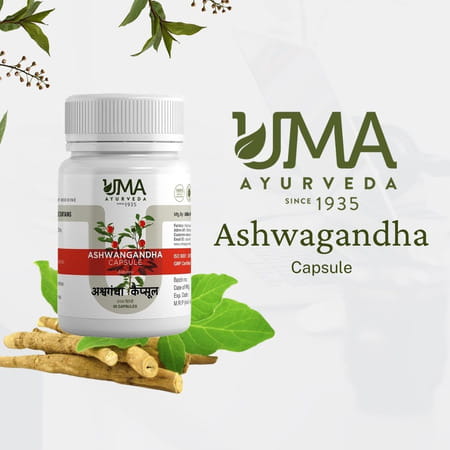 Uma Ayurveda Ashwagandha Capsule Ayurvedic Capsules 60 Caps