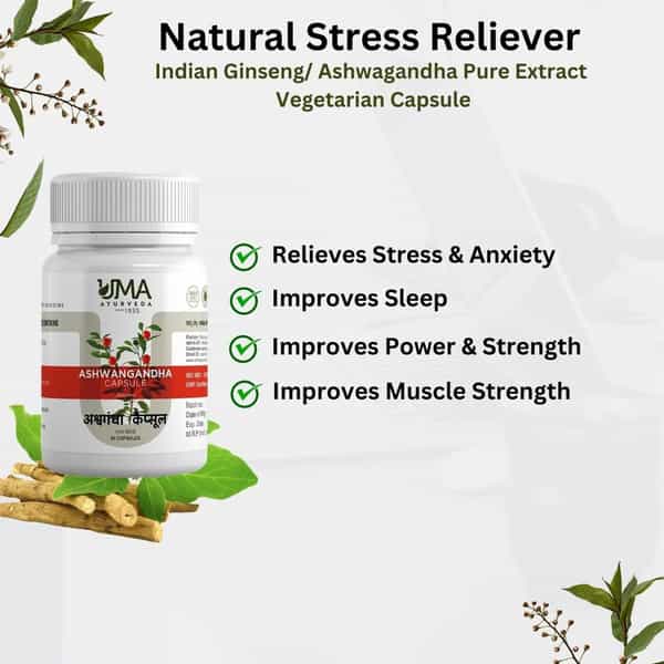 Uma Ayurveda Ashwagandha Capsule Ayurvedic Capsules 60 Caps