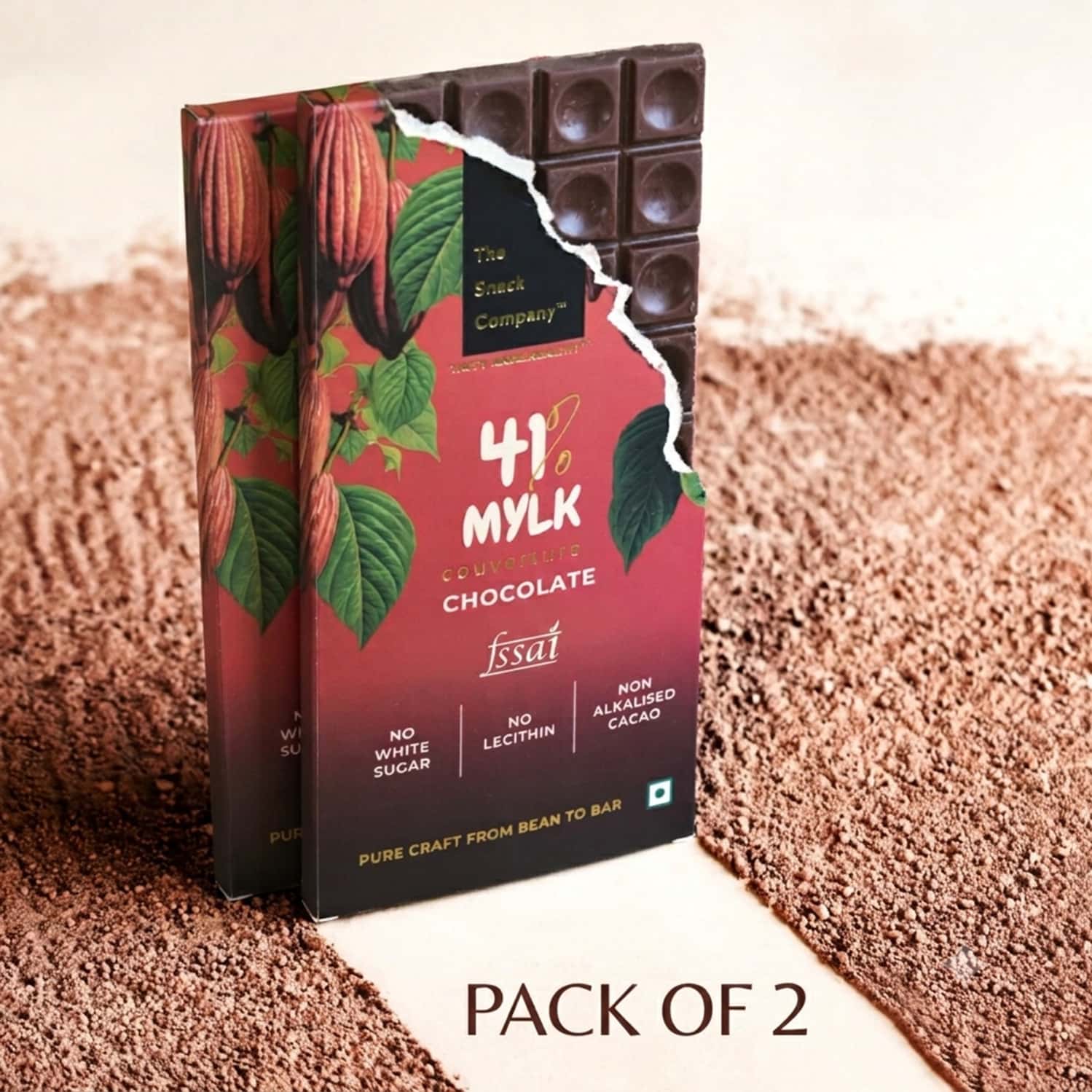 The Snack Company 41% Couverture Mylk Chocolate X Pack Of 2