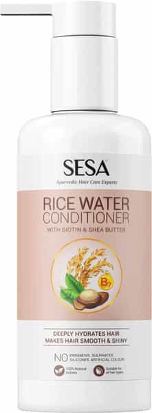 Sesa Rice Water Conditioner With Biotin & Shea Butter No Sulphates Parabens Or Silicones - 300 Ml