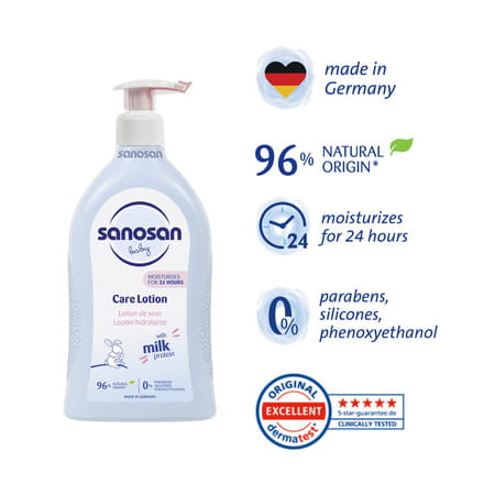 Sanosan Milk Protein Formula Daily Moisturising Milky Lotion Mild & Gentle | Newborn Baby - 500ml