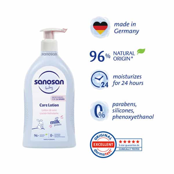 Sanosan Milk Protein Formula Daily Moisturising Milky Lotion Mild & Gentle | Newborn Baby - 500Ml