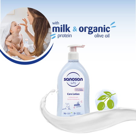 Sanosan Milk Protein Formula Daily Moisturising Milky Lotion Mild & Gentle | Newborn Baby - 500ml