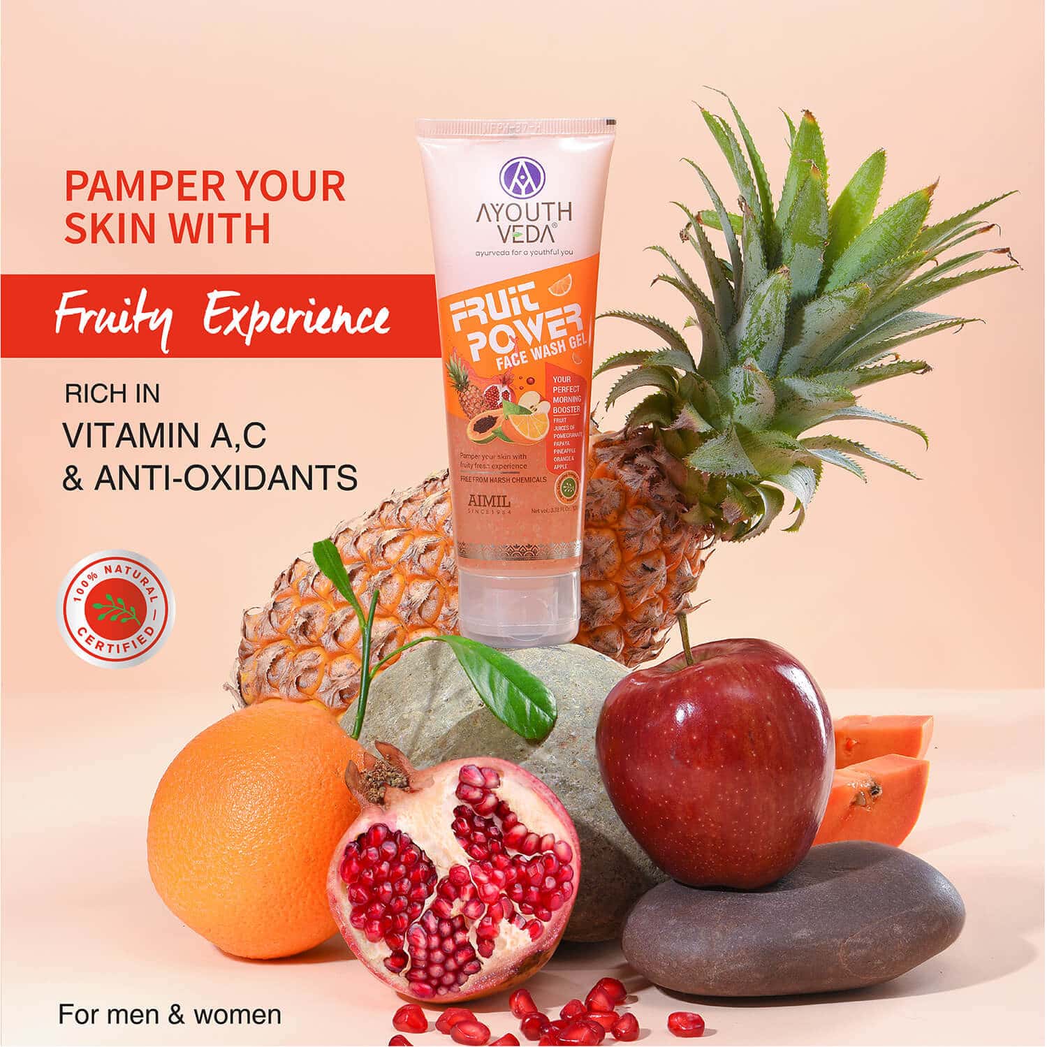 Buy AYOUTHVEDA FRUIT POWER FACE WASH GEL Online & Get Upto 60 OFF at