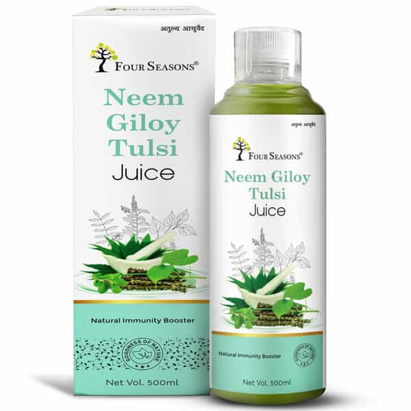 Four Seasons Neem Giloy Tulsi Juice 500Ml | 3-In-1 Immunity Boosters | Improve Liver Health