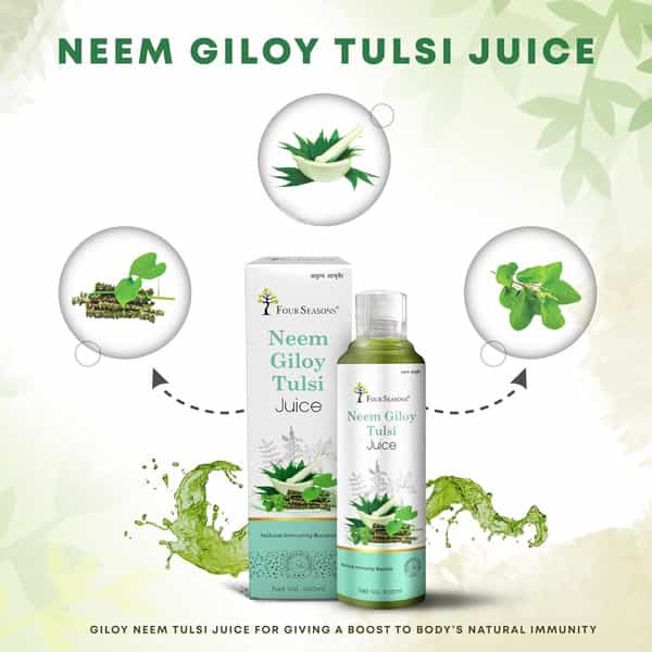 Four Seasons Neem Giloy Tulsi Juice 500Ml | 3-In-1 Immunity Boosters | Improve Liver Health