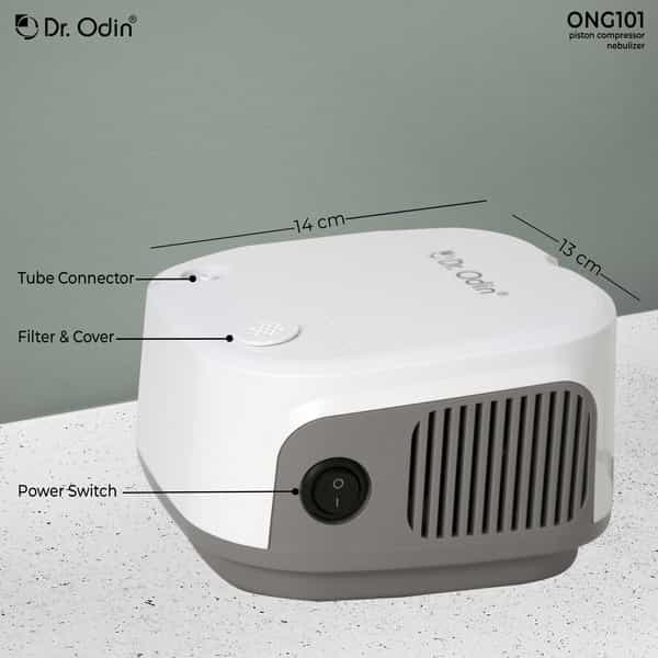 Dr. Odin Ong 101 Portable Nebulizer Machine For Child And Adult | Make In India | White & Grey