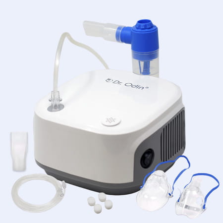 Dr. Odin Ons 105 Smart Portable Nebulizer | Whisper Quiet Operation | Stylish White & Grey