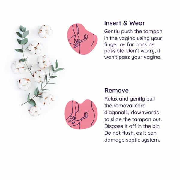 Sanfe 100% Organic Cotton Digital Tampons - Premium Design - Day Tampons (Pack Of 16)