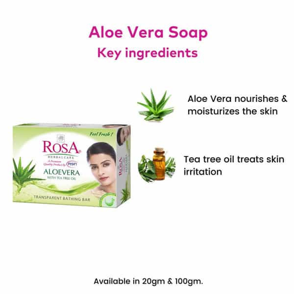 Rosa Transparent Rose & Mint Gel Soap I Skin Conditioners I Pack 6 *100G Each